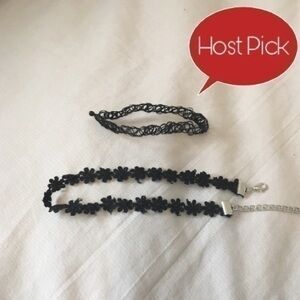 2 black chokers